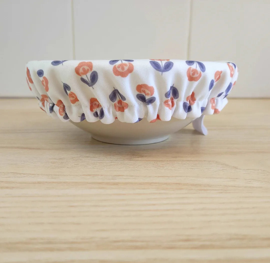 Charlottes alimentaires couvres bol motifs fleurs
