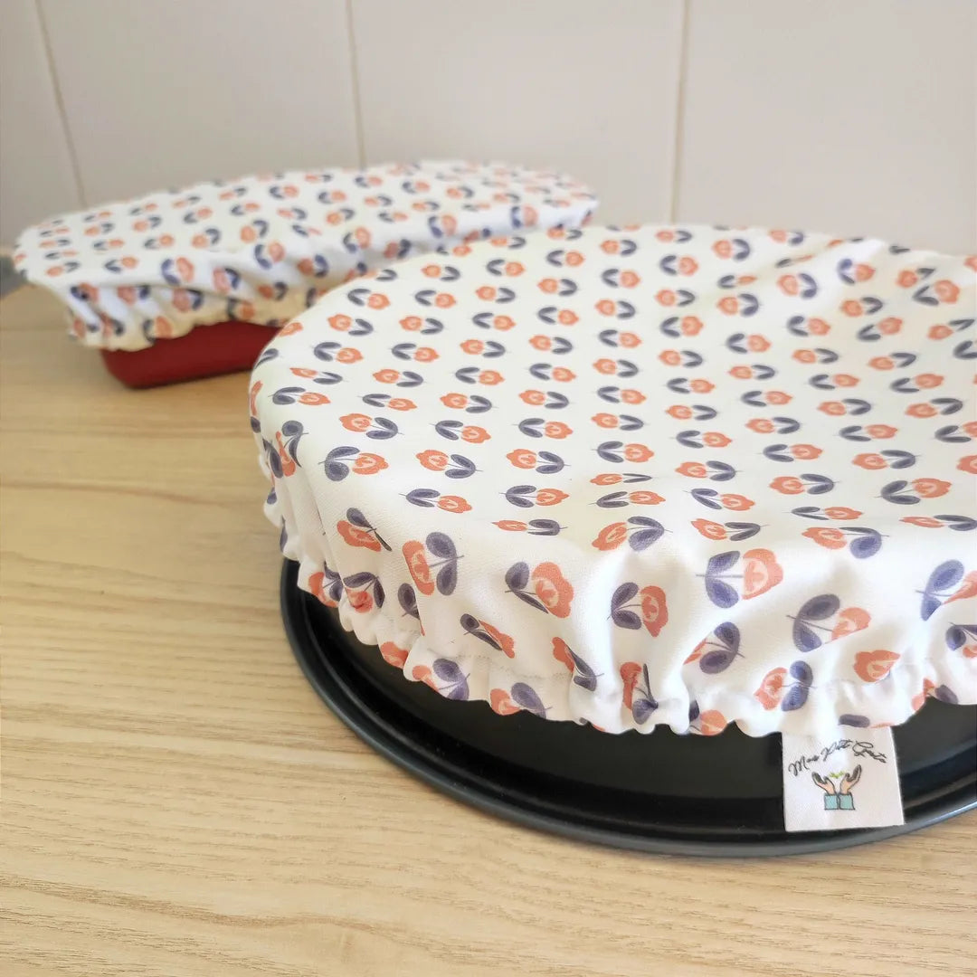 Charlottes alimentaires couvres plats motifs fleurs