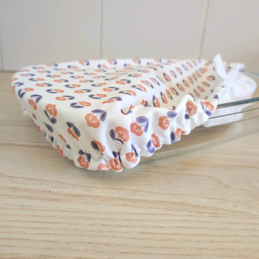 Charlottes alimentaires couvres plats motifs fleurs