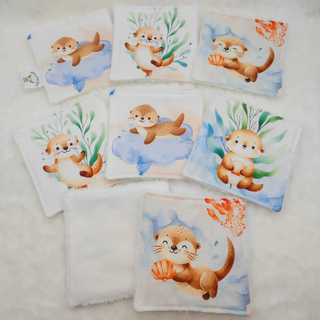 Lot de 8 cotons LOUTRE