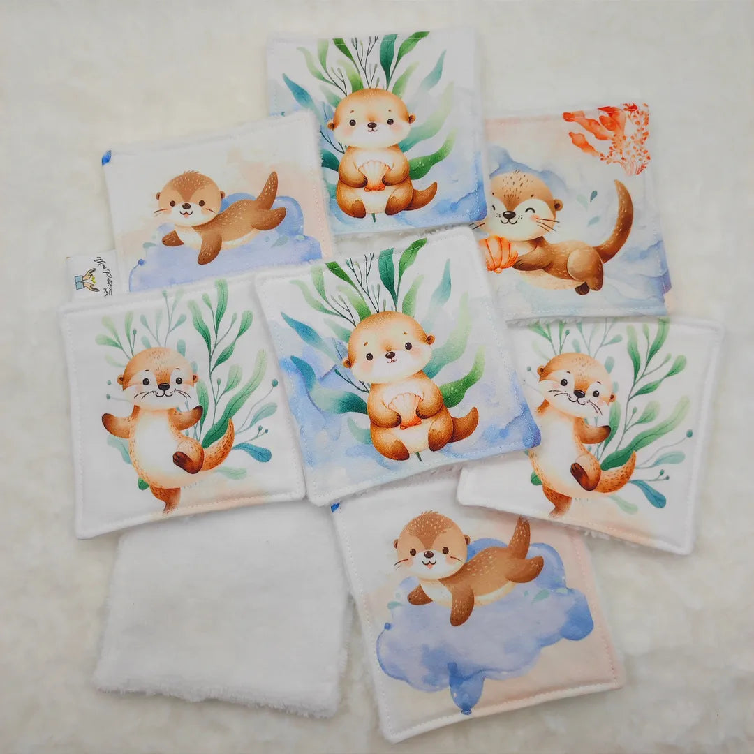 Lot de 8 cotons LOUTRE