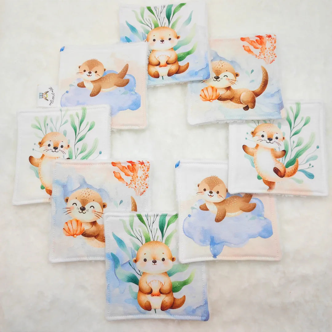 Lot de 8 cotons LOUTRE