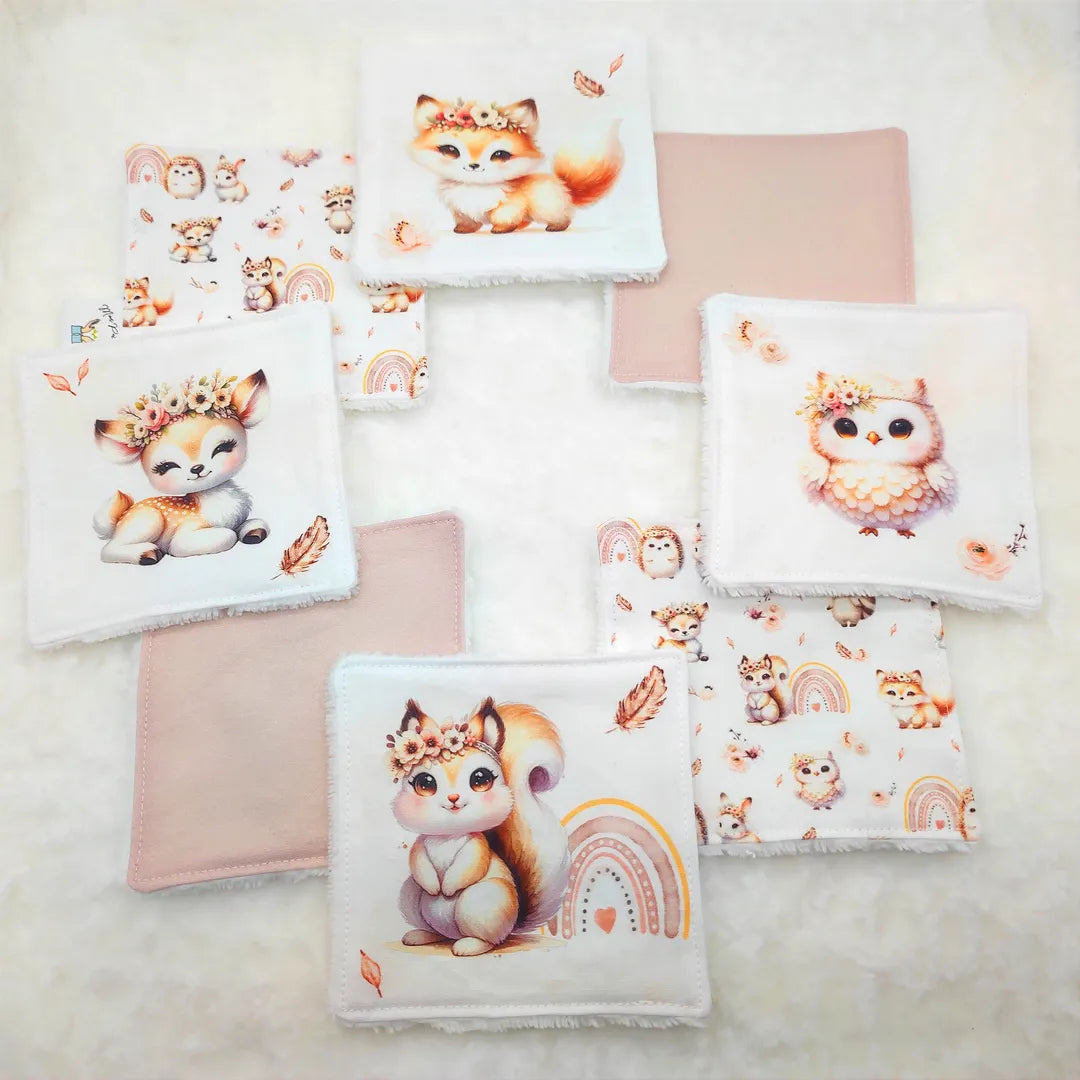 Lot de 8 cotons ANIMAUX BOHO