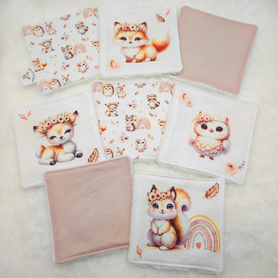 Lot de 8 cotons ANIMAUX BOHO