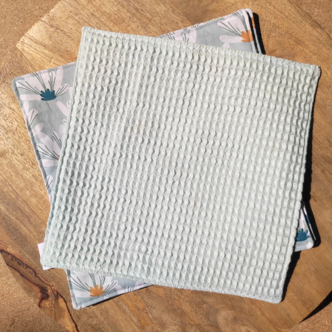 essuie-tout lavables motifs fleurs