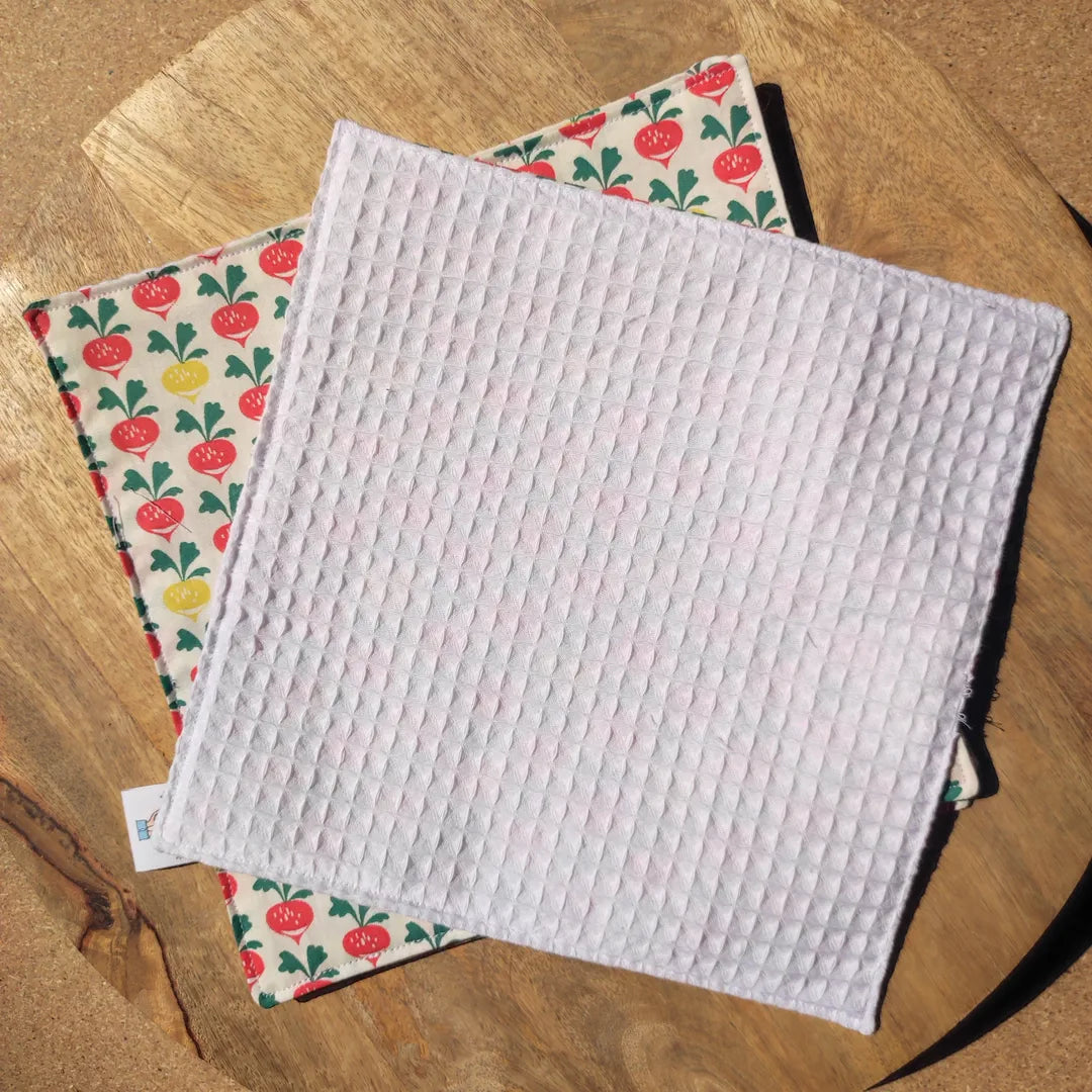 essuie-tout lavables motifs radis