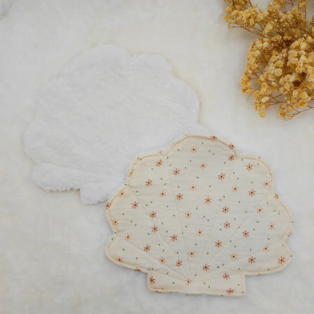 Lot de 2 lingettes lavables coquillage FLEURS