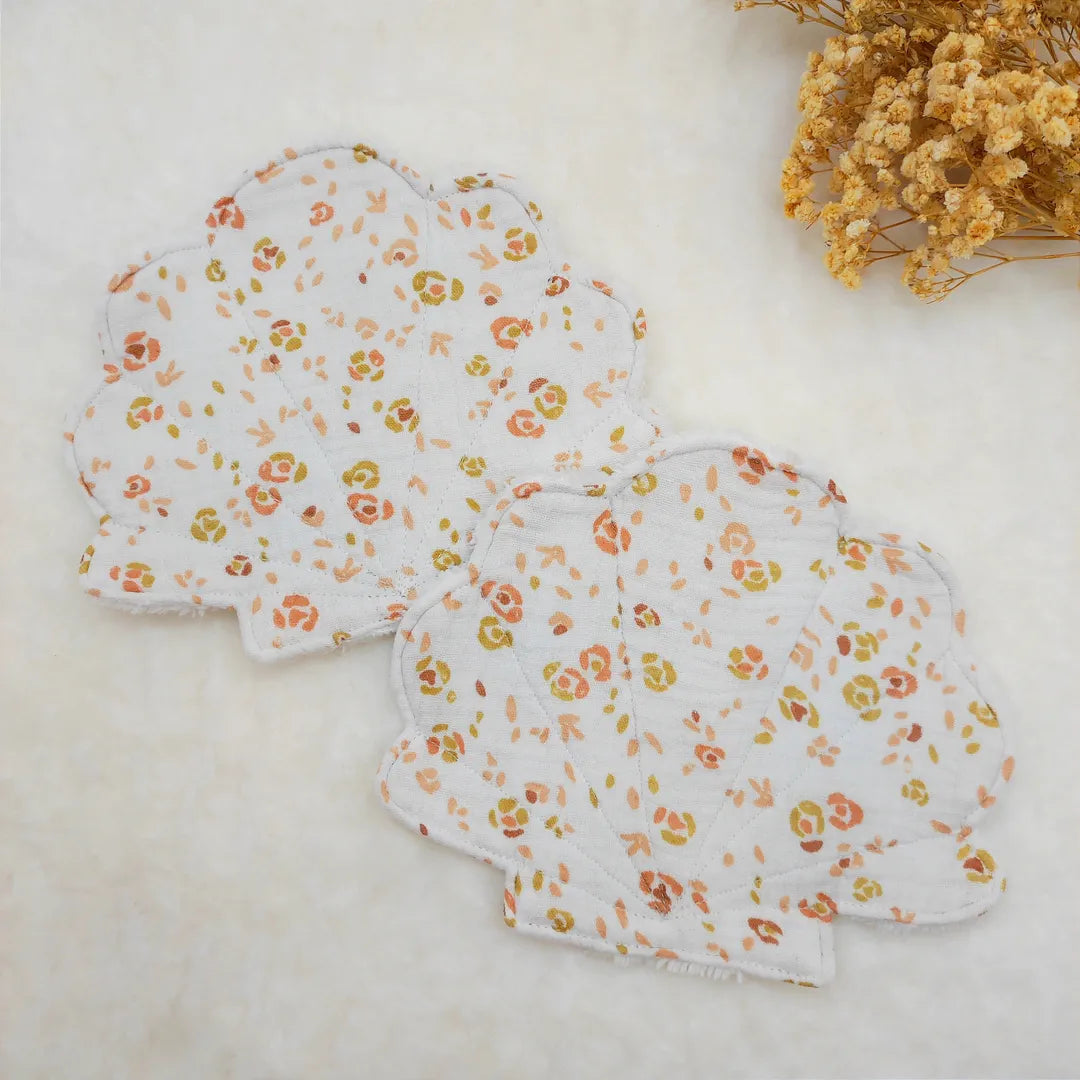 Lot de 2 lingettes lavables coquillage SASEKA