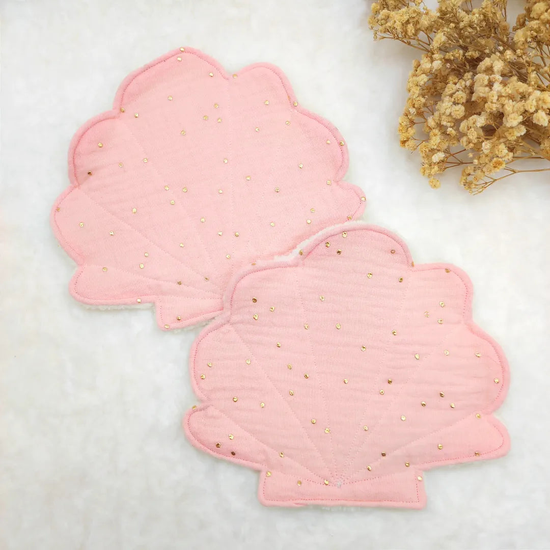 Lot de 2 Lingettes lavables coquillage ROSE BLUSH