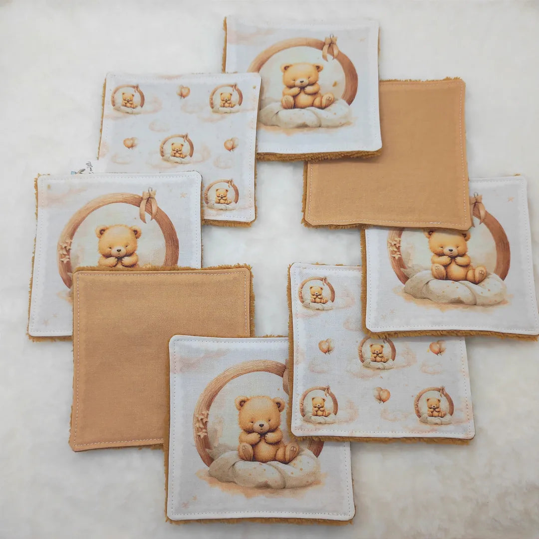 Lot de 8 cotons OURSON