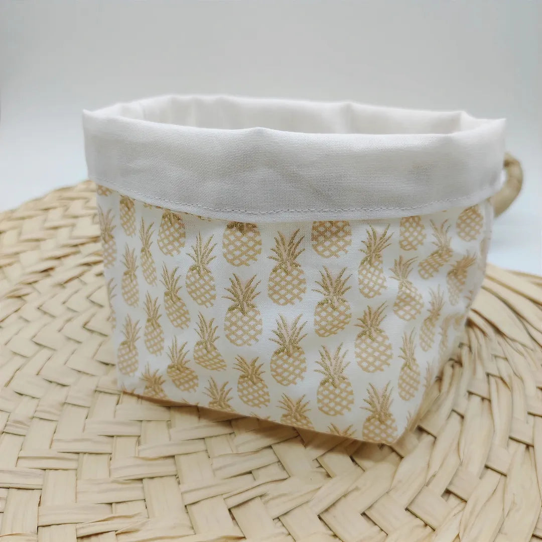 Panier motifs ananas pour cotons lavables