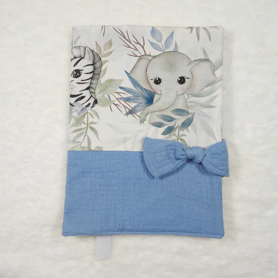 Protège carnet de santé personnalisable SAFARI BLEU