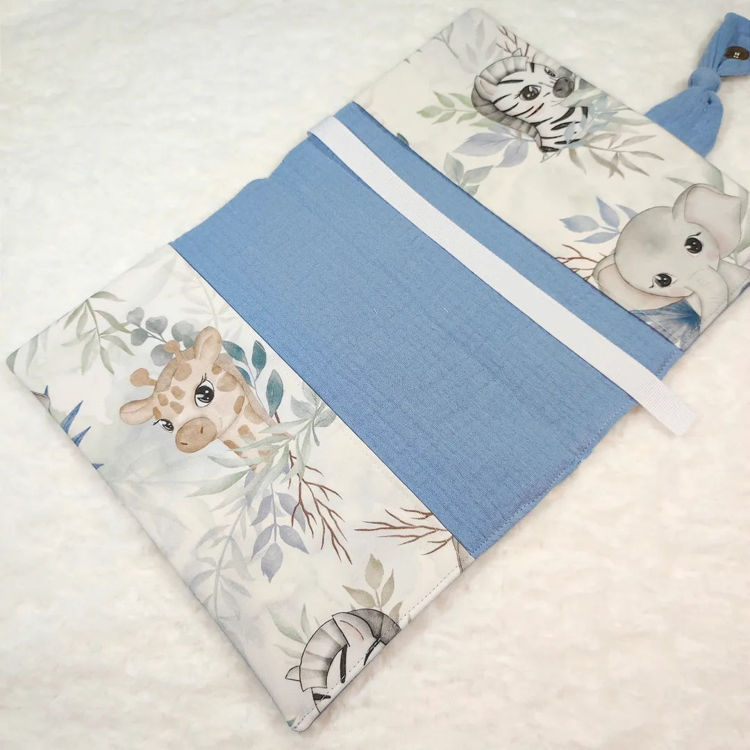 Protège carnet de santé personnalisable SAFARI BLEU