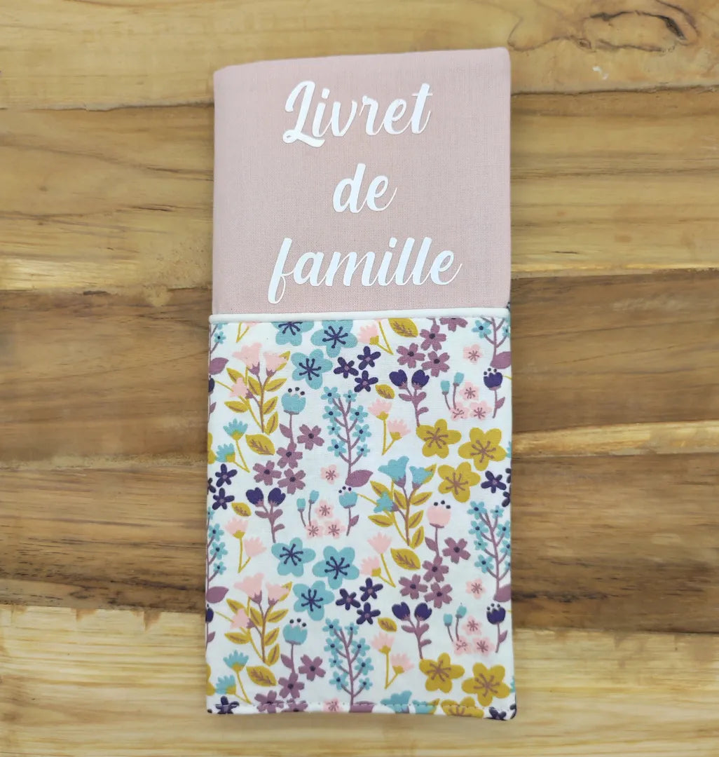 protège livret de famille personnalisable motifs fleurs