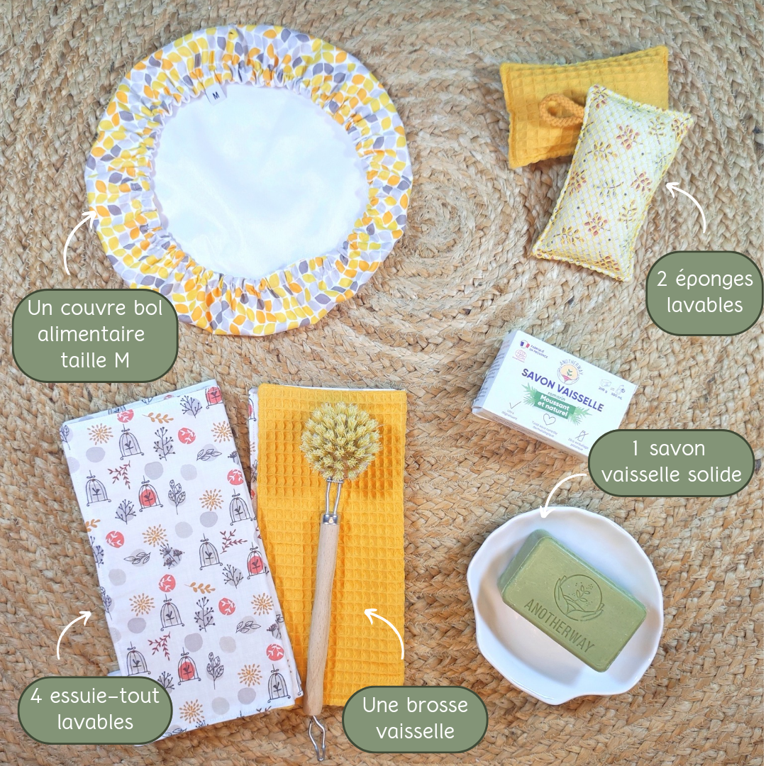 Coffret cuisine Vaisselle & Entretien Zéro Déchet - FEUILLES