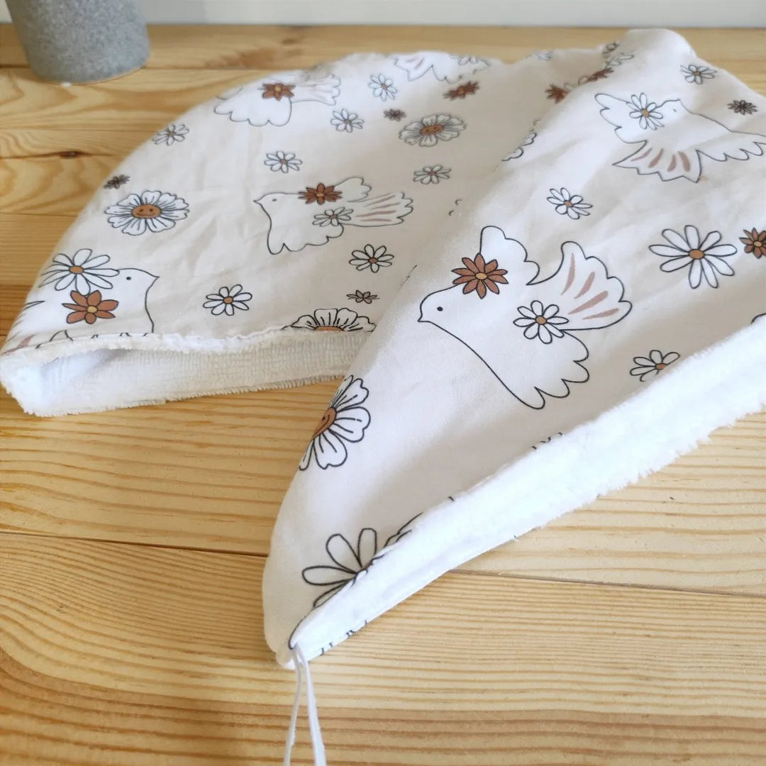 Serviette pour cheveux motifs paix