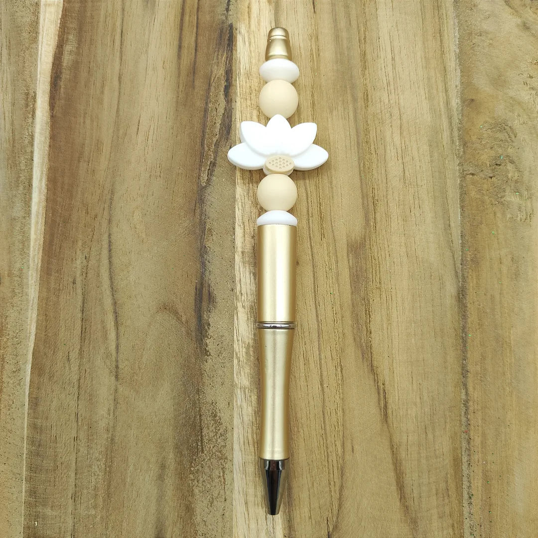 stylo doré fleur de lotus