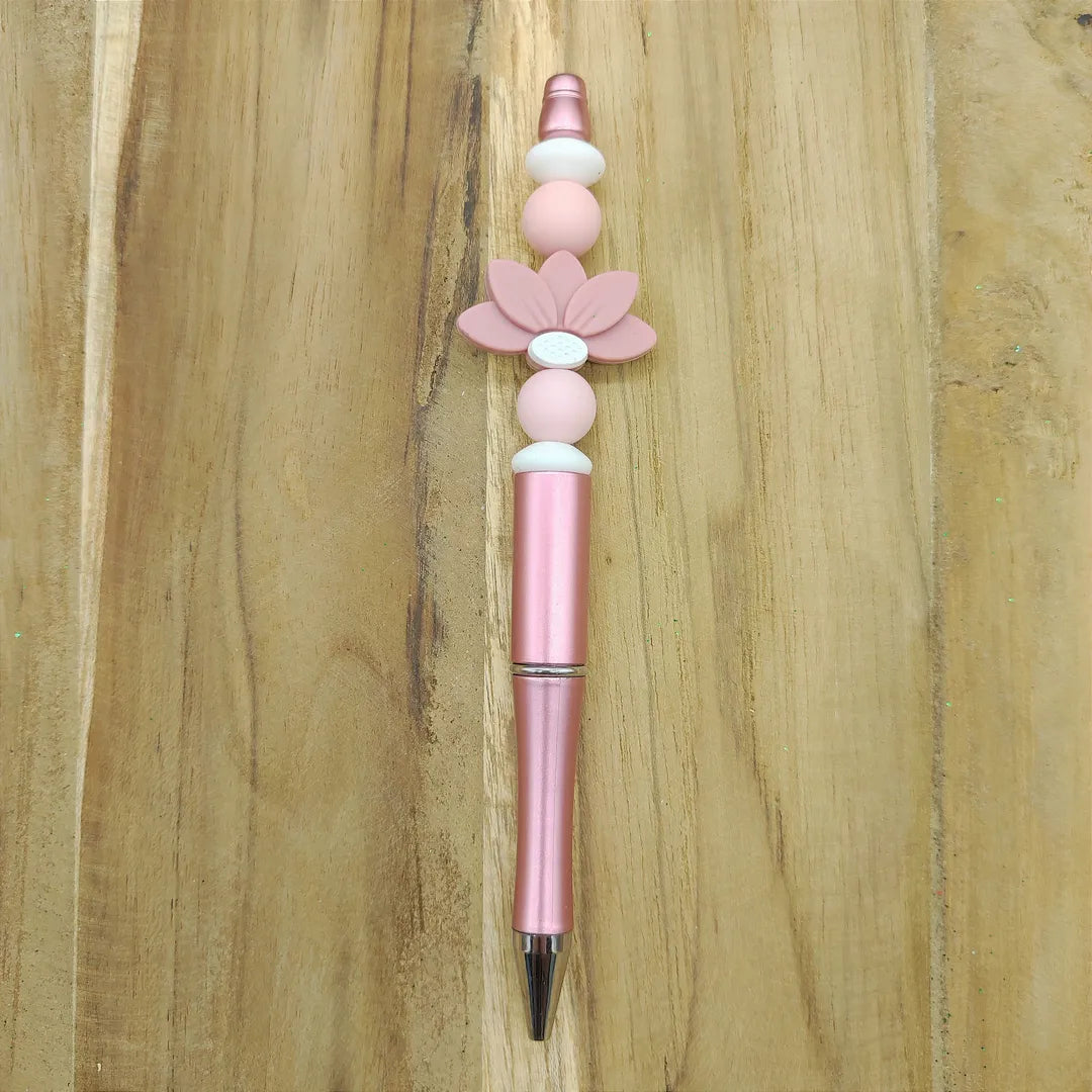 stylo rose fleur de lotus