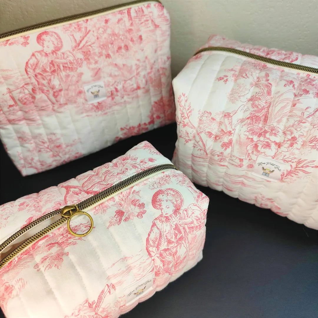 Pochette matelassée - Toile de Jouy MANON