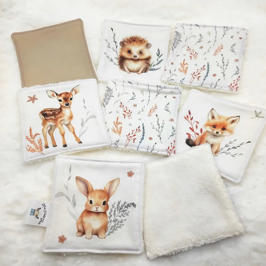 cotons lavables pour enfants ou bébé motifs animaux