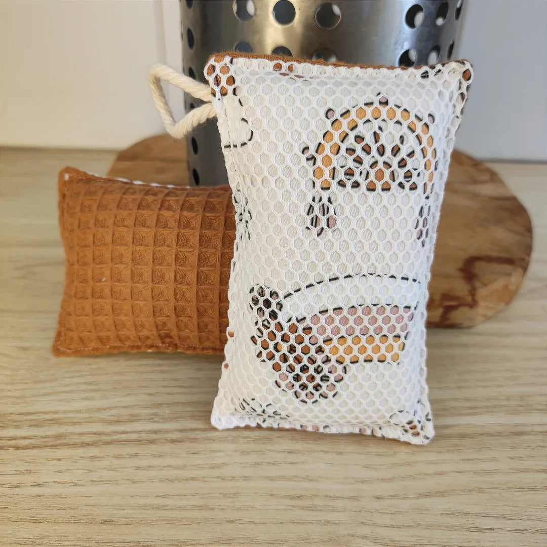 Lot de 2 éponges lavables style rétro