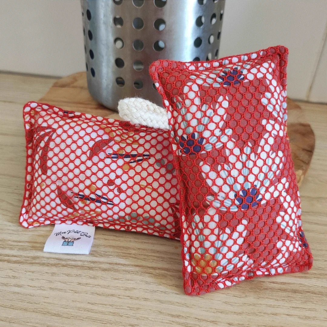 Lot de 2 éponges lavables rouge
