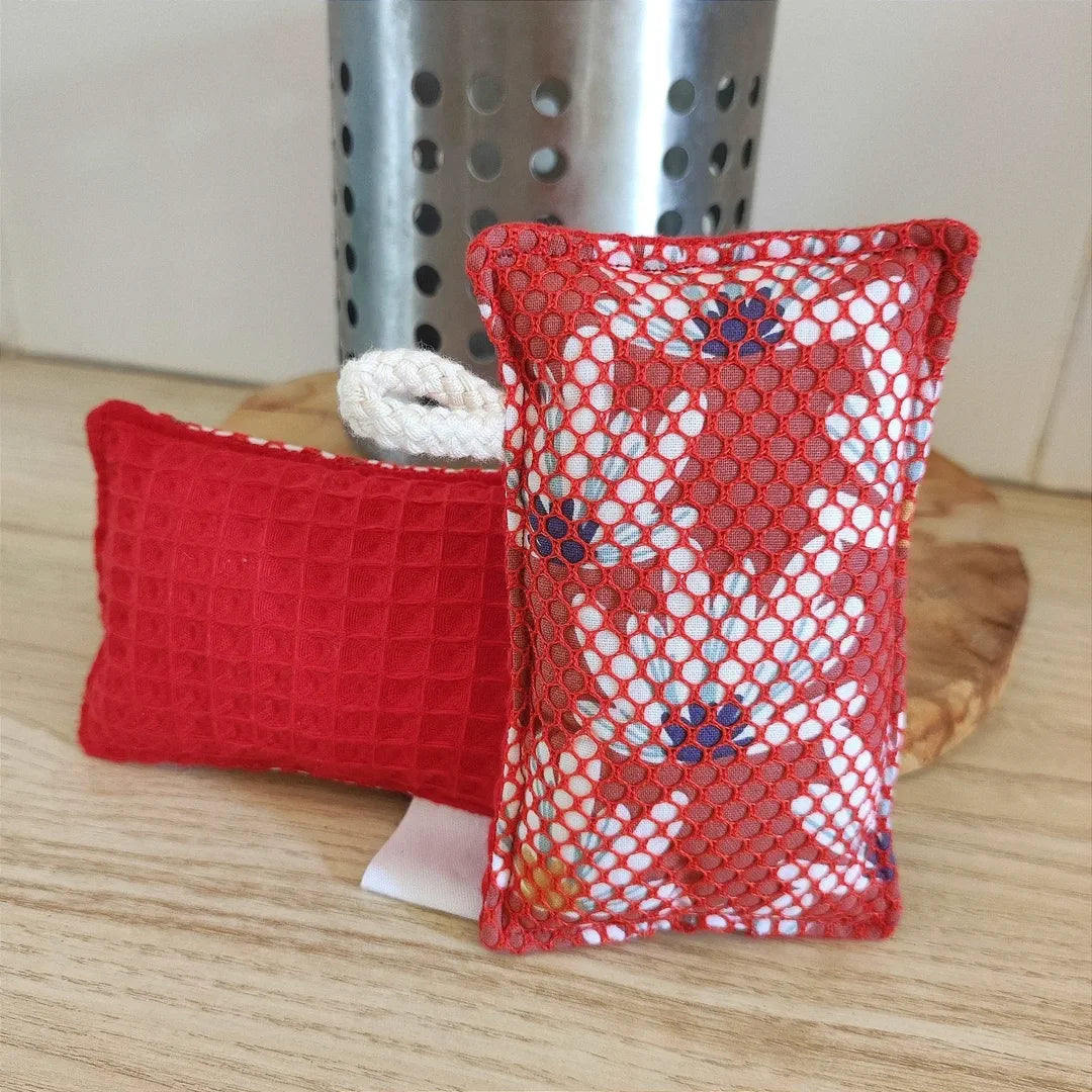 Lot de 2 éponges lavables rouge