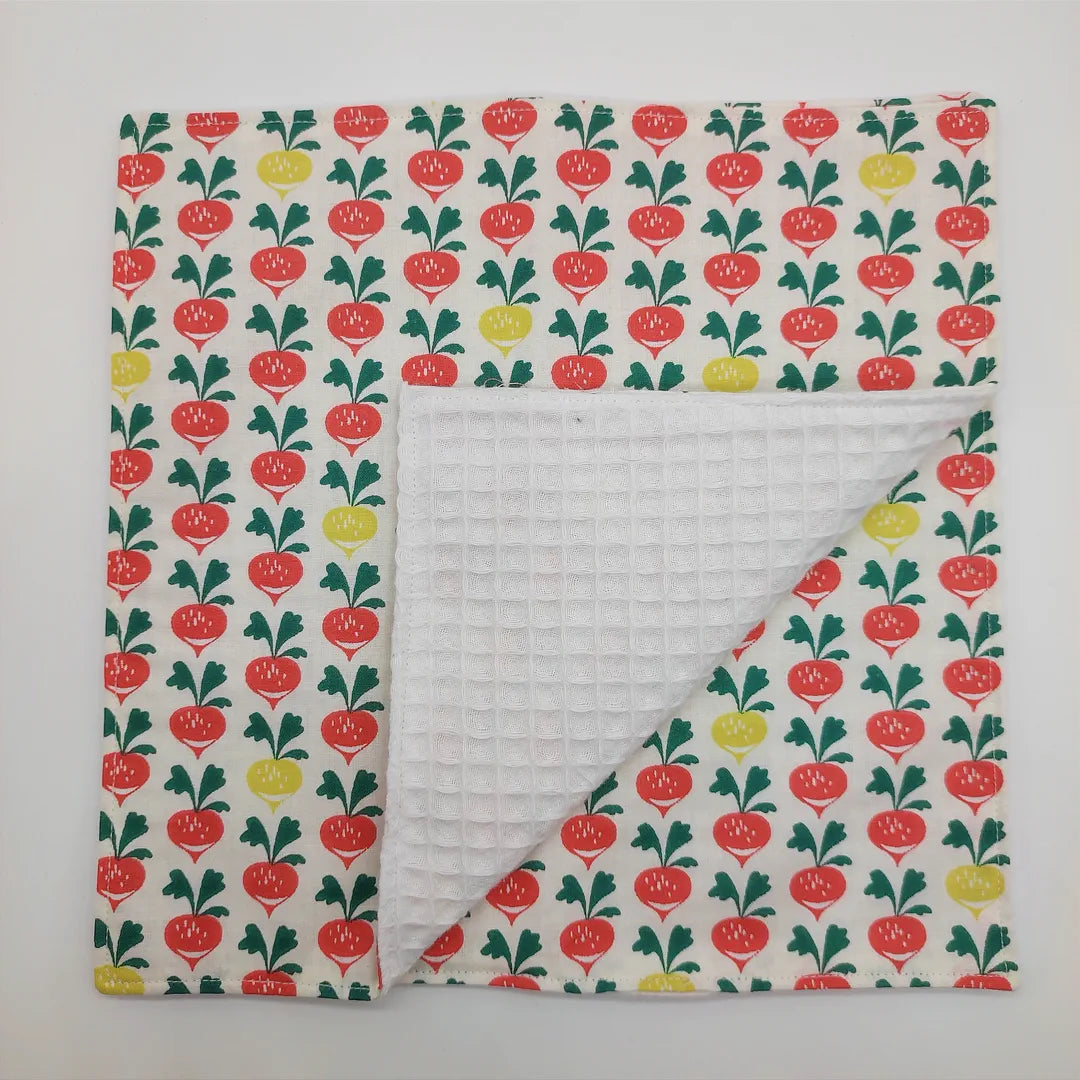 essuie-tout lavables motifs radis