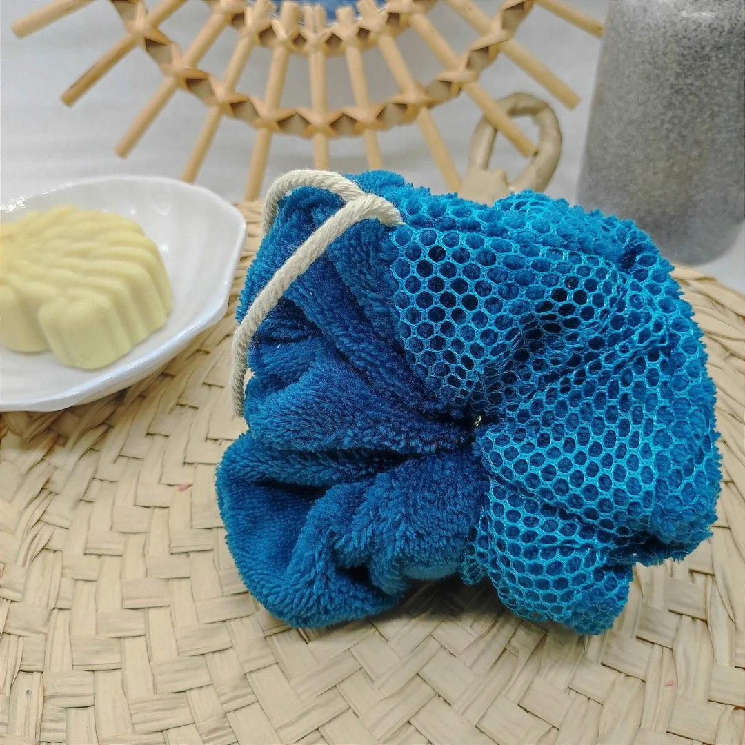 fleur de douche lavable bleu