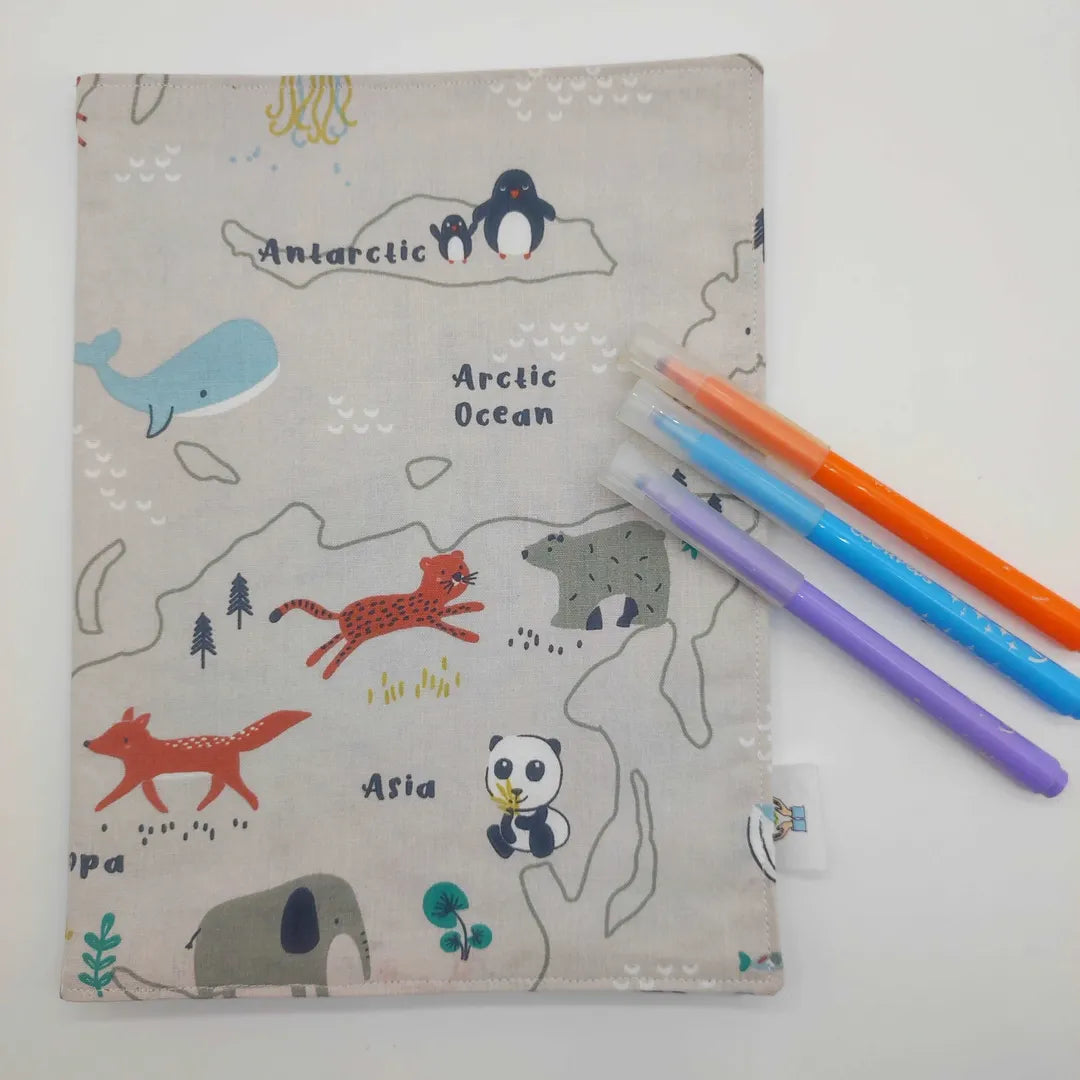 livre de coloriage lavable continents mon petit geste