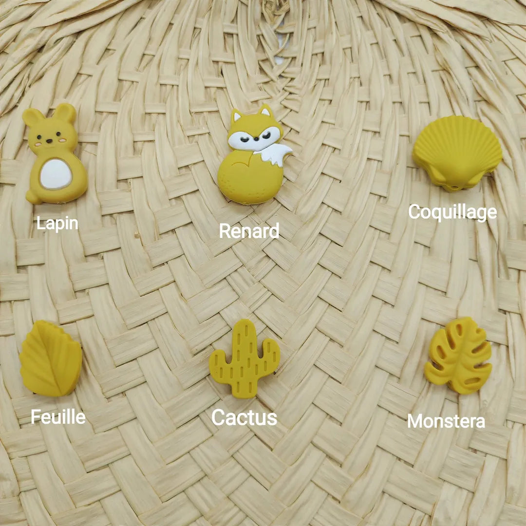 perles pour attache tétine personnalisable jaune