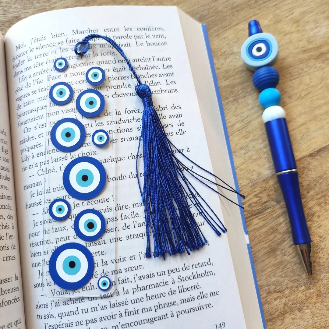stylo et marque page œil de Nazar