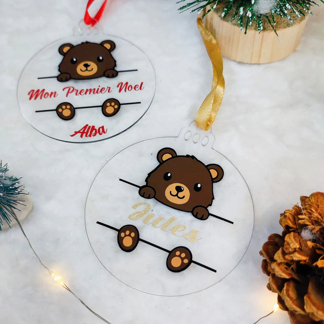 Boule de Noël personnalisable OURSON