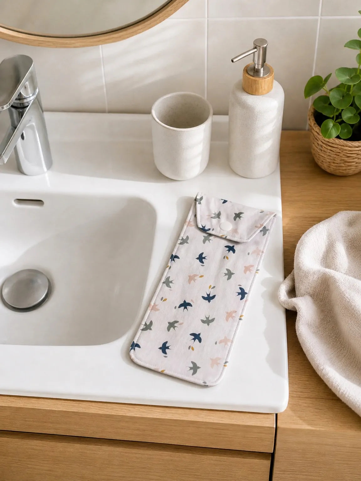 Étui imperméable pour brosse à dents ou couverts