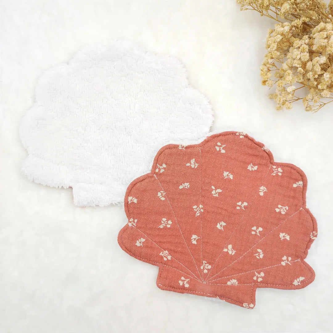 Lot de 2 lingettes lavables coquillage BABETH