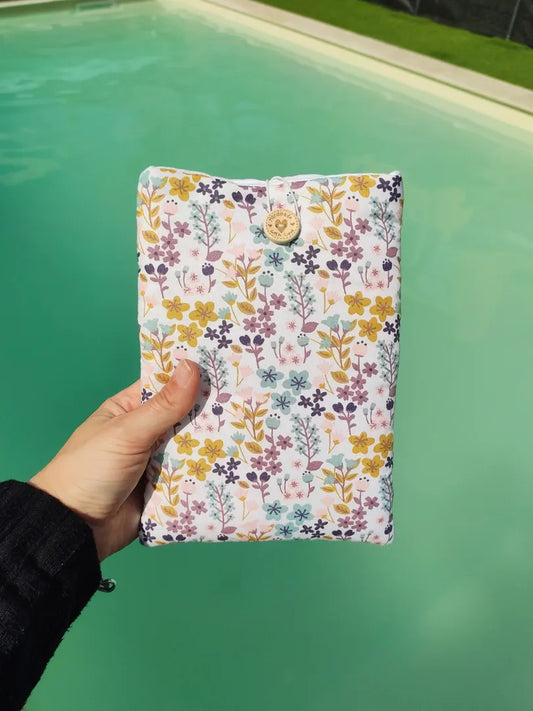 Pochette à livre et liseuse - FLEUR