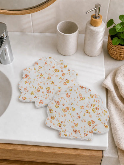 Lot de 2 lingettes lavables coquillage