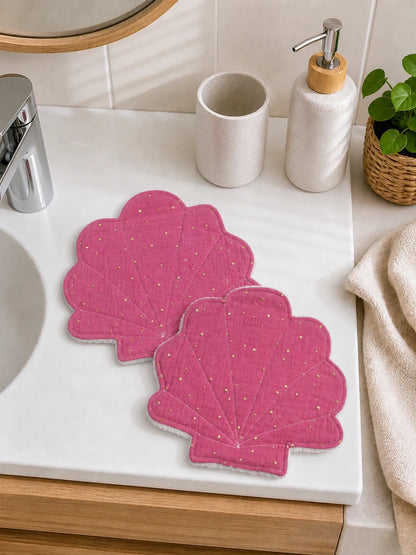 Lot de 2 lingettes lavables coquillage