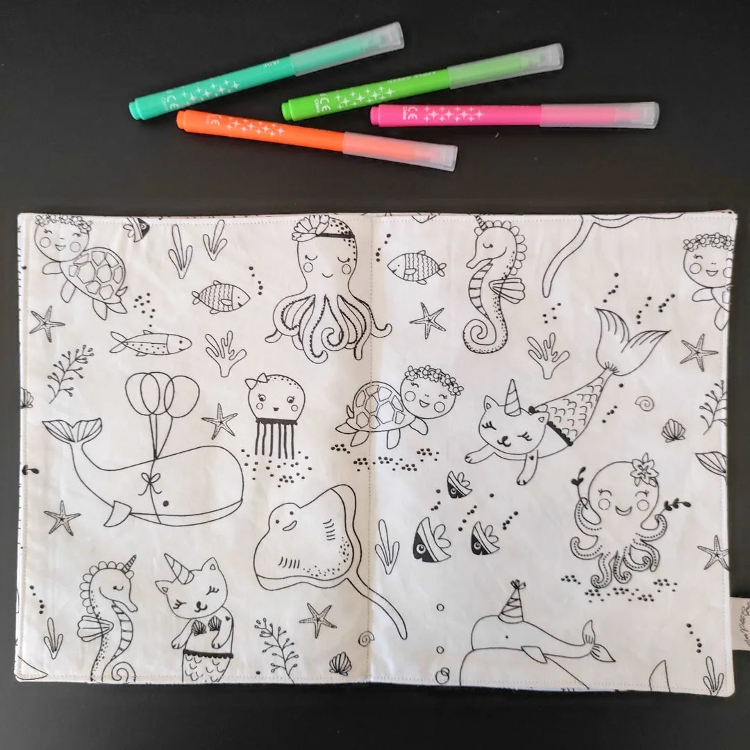livre de coloriage lavable sirène