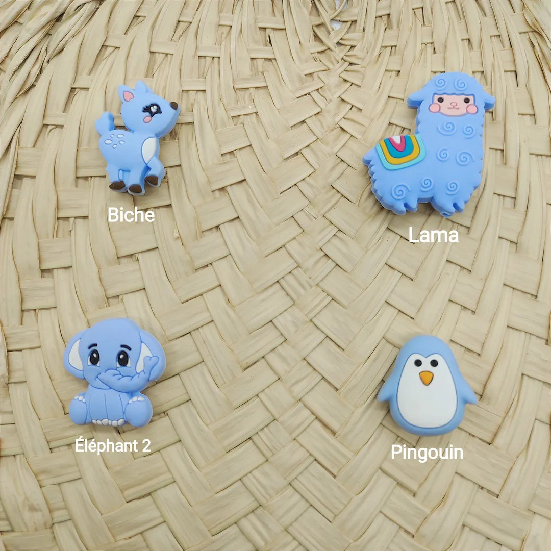 perles pour attache tétine personnalisable bleu