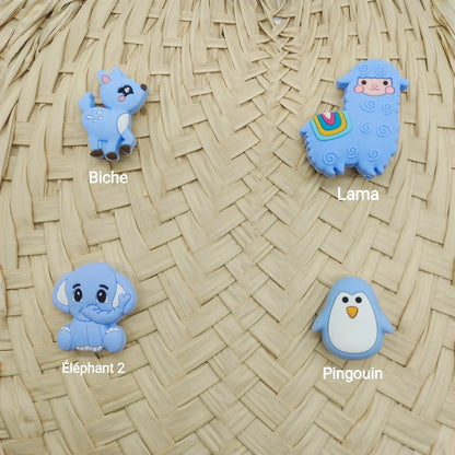 perles pour attache tétine personnalisable bleu