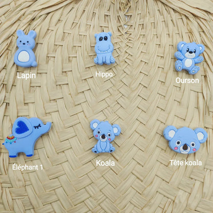 perles pour attache tétine personnalisable bleu